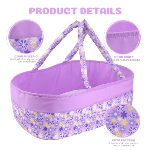 Babeside Reborn Baby Dolls Bassinet Foldable Baby Doll Crib Bed Soft Doll Carrier Doll Accessories With Handle For 17-22 Inch Baby Dolls Girls thumb #3