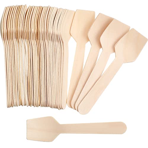 Sieral 1000 Pack 3. 74" Disposable Mini Wooden Spoons Bulk Square...