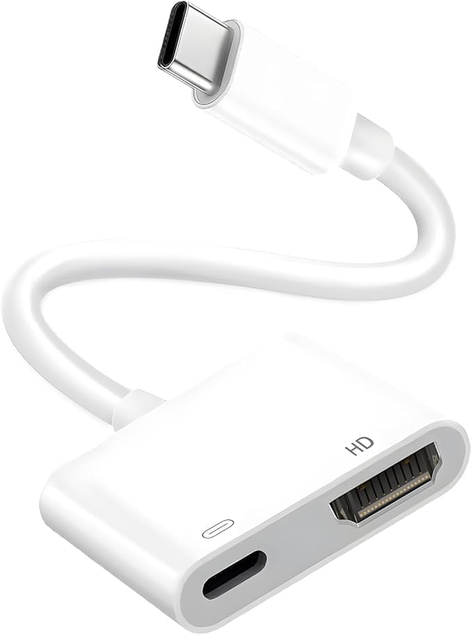 Adaptador USB C a HDMI 4K, 2 en 1 Tipo C, Adaptador AV Digital, Conector de Pantalla con Puerto PD...