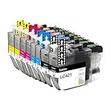kamo LC421 Multipack Druckerpatronen Kompatibel mit Brother LC421 LC-421XL - für DCP-J1050DW...