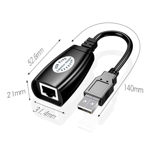 Image of FORIDA USB to RJ45 LAN Extender Adapter | USB 2.0 Over Ethernet Cat5 Cat5e Cat6 | Up to 150ft (50m) USB Extension Cable Connector