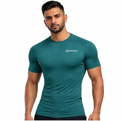Image of Men's Half Sleeve Compression T-Shirt, Athletic & Sports Tights for Fitness Moisture Wicking, Enhances Circulation, Reduces Muscle Fatigue
