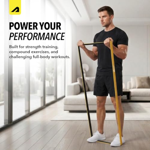 Boldfit Heavy Resistance Band Yellow (15-30kg) Yellow, Black - Image 4