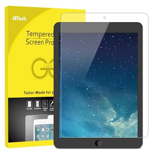 JETech Skärmskydd Kompatibel med iPad (9,7 Tums, 2018/2017 Modeller, 6:e/5:e Generationen), iPad Air 1, iPad Air 2 och iPad Pro 9,7 Tums, Härdat Glas Film