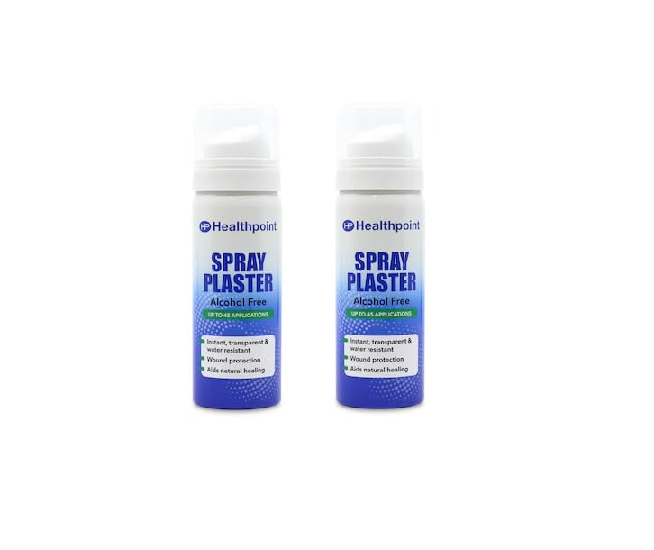 Healthpoint - Spray Plaster Transparent Film Graze Cuts - Alcohol Free - 40ml - Two Pack