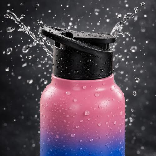 Image of Kin-Kart Water Bottles 1000 ml Stainless Steel Water Bottle 1 Litre | Eco friendly Steel BPA Free Leakproof Water Bottles for School, Office, Home, Gym (GLAM, PINK & BLUE)