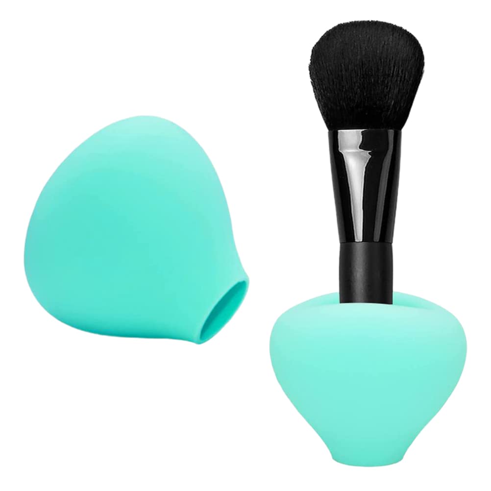 Zerone Silicone Makeup Brush Protector, Reusable Brush Cover for Storage & Travel, Dustproof Brush Organizer Case for Cosmetic Brushes, Green, 1 Pack