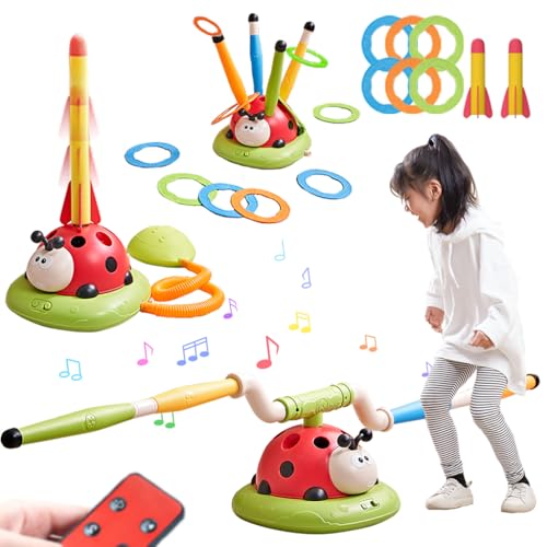 Pobaiyi 3 in 1 Musical Jump, Toss Ring Game and