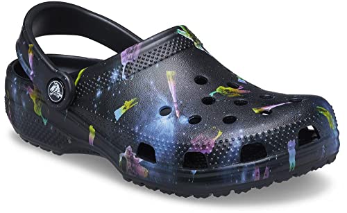 Image of Crocs Men's and Women's Classic Graphic Clog, Black, 10 Women /8 Men