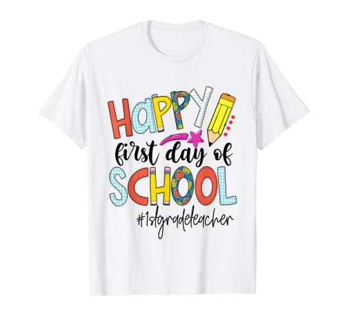 Feliz primer día de clases de regreso a la escuela maestra de primer grado Camiseta