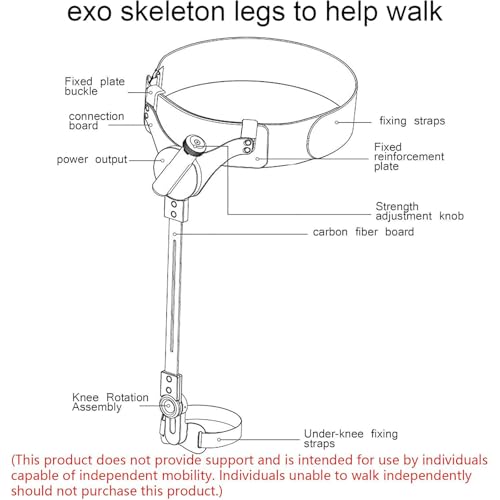 Image of Wearable Bionic Power Exoskeleton for Walking,Adjustable 3 Strength, Bionic Body Power Walking Aids for Adults Elderly,Travel /Daily Mobility Support (Right Leg, L)
