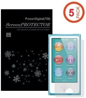 PowerDigital(TM) 5 Pack iPod Nano 7 Screen Protector (Matte Anti-Glare, Anti FingerPrint), iPod Nano 7th Gen / 7th Generation (2012 Newest Model)