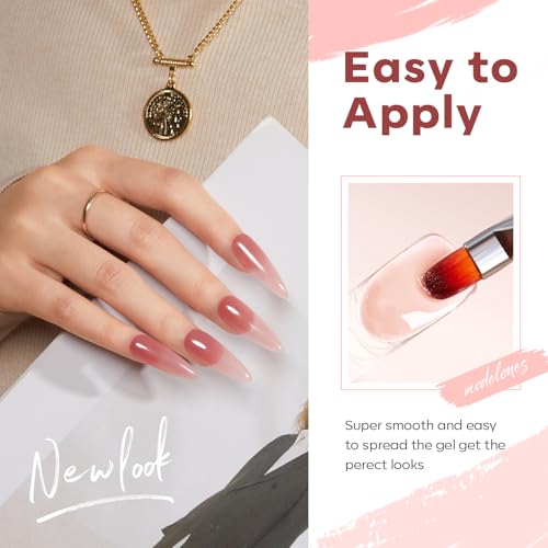 Image of modelones Poly Nail Gel Set 6 Colors Jelly Brown Skin Tones Neutral