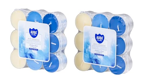 Juego de 36 velas de té antitabaco, aroma fresco, neutralizantes, decoración de mesa, contra nicotina, humo y tabaco
