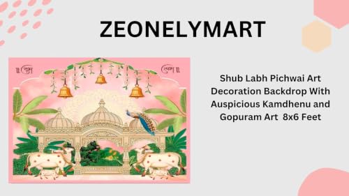 Image of Traditional Backdrop Decoration Cloths | Pooja Backdrop | gopuram backdrops | varalakshmi Backdrop Cloth | Lakshmi poja Decorations Cloth 6x8 feet