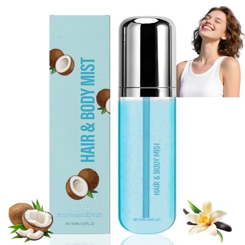 50ML Coconut Body Spray Perfume Mist for Hair & Body Coconut Perfume for Women Lasting Fragrance Perfume Spray for Women Womens Perfu/me & Hair Perf/ume Spr/ay Coc/onut Ha/ir Perf/ume Spr/ays