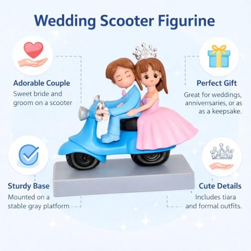 Image of CraftVatika Valentines Day Gift for Husband Wife Girlfriend Boyfriend, Valentine Love Couple on Scooter Ride Statue Showpiece Home Decorative Items for Tabletop, Room Office Decor Bedroom Items