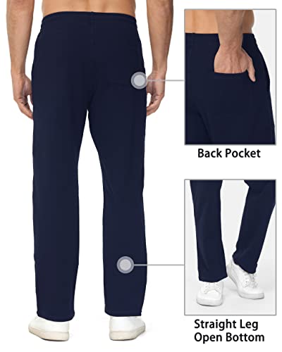 Hartpor Men's Joggers Sweatpants Athletic Yoga Pants Casual Loose Fit Running Sweat Pants With Pockets Straight Leg Navy M #TOP2