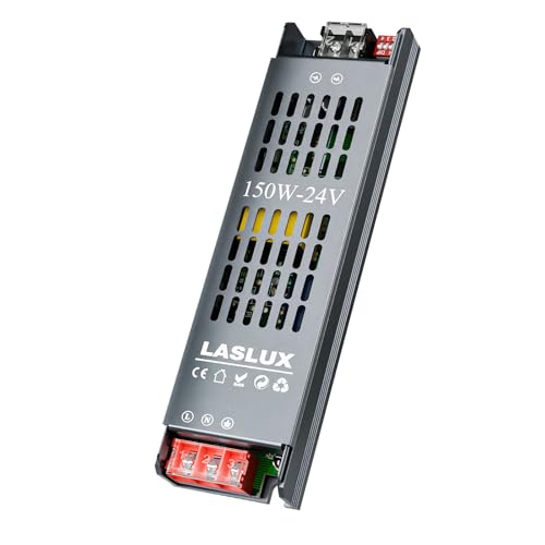 Alimentatore LED 24V 150W Ultra Sottile Dimmerabile 4 Livelli, Trasformatore 220V AC a DC 6.3A, Driver LED a Tensione Costante per Striscia (24V, 150, Watt)
