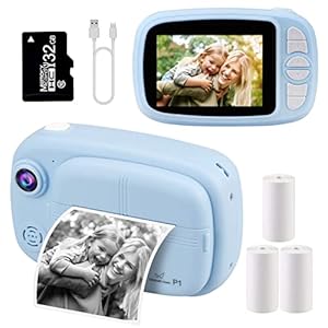 GlobalCrown P1 Sofortbildkamera Kinder, hellblau