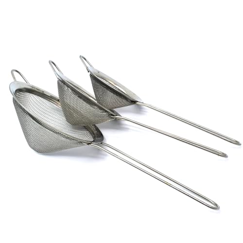 Timkumon Fine Mesh Strainers, 3 Sizes Cone Strainer for Kitchen 2.76