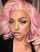 K'ryssma New Arrivals Baby Pink Short Bob Wig For Women Heat Safe Glueless Synthetic Hair Lace Front Wigs For Cosplay Party Replacement Full Wigs 12 inches