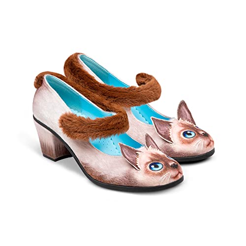 Hot Chocolate Design Chocolaticas Mid Heels Siamese Cat Women's Mary Jane Pump Multicoloured HCD 38