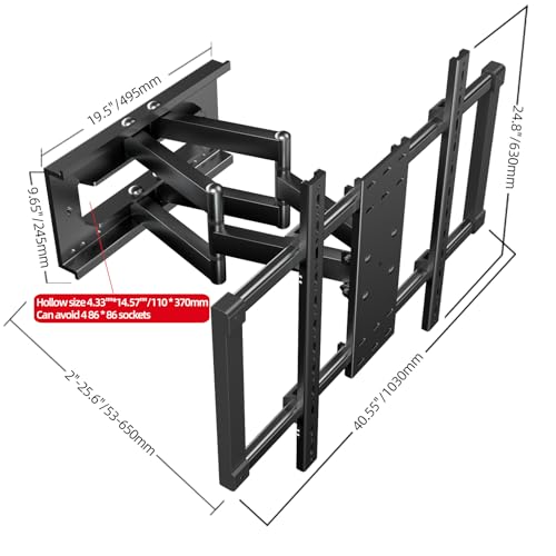HILLPORT Suporte de parede para TV 50-110 polegadas Suporte de movimento total Max vesa 900 x 600 mm