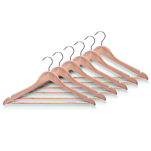 Zeller 17110 - Juego de Perchas (6 Unidades, 43,5 cm), Madera