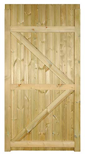 Castle Wooden Gates Flat Top 1050mm W x 1800mm H x 42mm thick Tongue Groove single swing pedestrian wood timber CA34