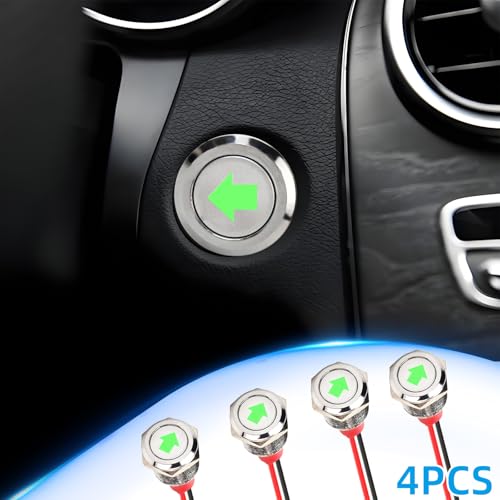 Flylin 4PCS 12V LED luz indicadora verde con flecha miniatura 2
