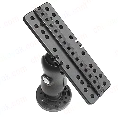 Image of 360 Rotatable Ball Mount Fish Finder Bracket with Universal Mounting Plate - Quick-Release Adjustable for Kayak Boat Sonar GPS Accessories