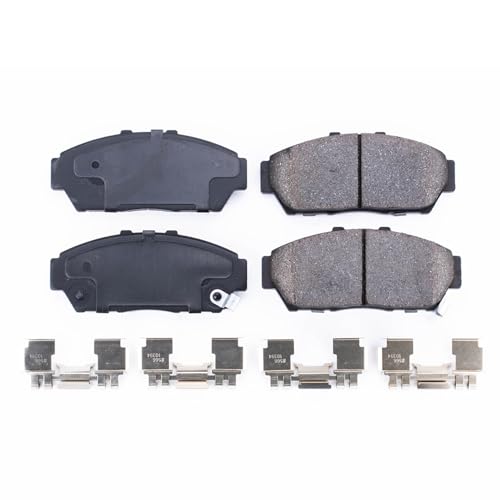 Image of PowerStop Front Brake Pads for Acura Integra 1994-01 | Honda Civic 1994-95 - Z17 Ceramic Brake Pads with Installation Hardware, 17-617