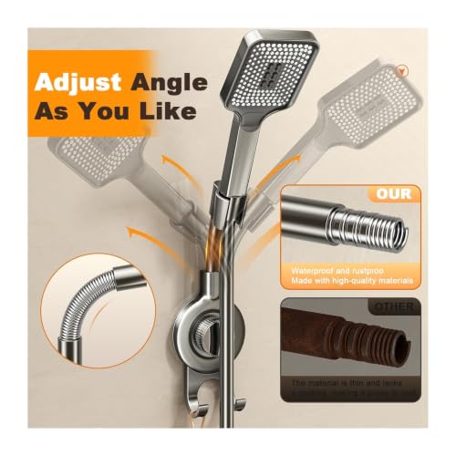 Soporte de ducha con ventosa orientable sin perforación para regular altura 5