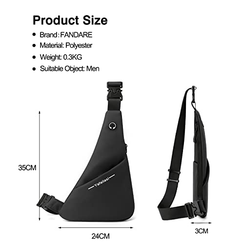 Ultra-light Sling Chest Bag One Shoulder Bag Double-sided Crossbody Backpack Men with Earphone Hole for Outdoor Travel Work Hiking Running Indoor Activities Daypacks Gray3