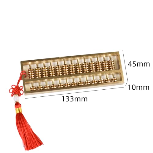 Image of Brass Mini Abacus, Copper Decoration, Chinese Calculator Math Tool for Kids Adults, Gold (09-2)