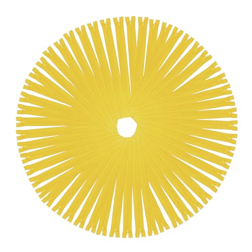 Image of Mandala Crafts 85 Mustard Yellow Assorted Lengths Nylon Zippers for Sewing
