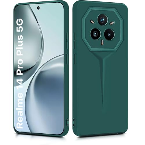 Image of WOW IMAGINE Slim Back Cover for Realme 14 Pro Plus 5G | Blade Series Ultra Thin Case with Lightweight Design | Camera Protection | Soft Matte Silicone Flexible Mobile Case - Green