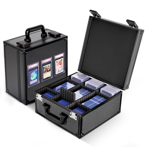 Image of Kabinka Graded Card Case, Aluminum Alloy Graded Card Storage Box | Holds 140 Card Slabs, Sports Trading Card Case with TSA Combination Lock, Fits PSA /CSG /CGC /SGC /BGS, Black