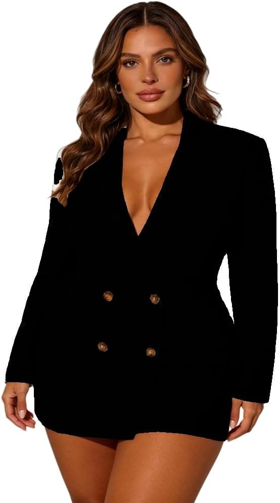 Plus Size Business Womens Blazer Dress Work Office Jacket Dresses Casual Dress Professional Outfits