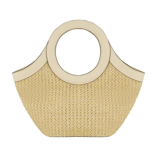 Tommy Bahama Tote Bag, Women's Travel Handbag with Adjustable Shoulder Strap, Embroidered Flamingo and Palm Tree Design, Cream, One Size3