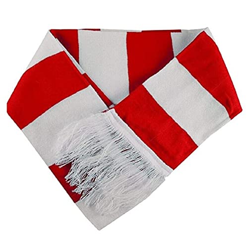 NuJake Red & White Striped Scarf For Fancy Dress & Sports Fans