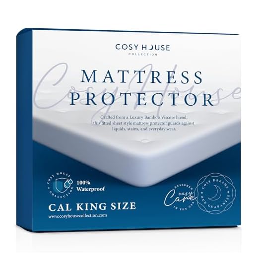 Cosy House Collection Cal King Size Luxury Bamboo Hypoallergenic Waterproof Mattress Protector - Breathable Noiseless Fitted Bed Cover Stays Cool - Protection Against Stains, Dust Mites & Allergens