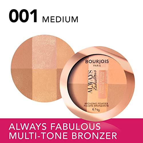 Bourjois, Always Fabulous Long-Lasting Bronzing Powder, Bronzing Powder with Long Lasting Luminous Finish - 001 Medium - Image 5