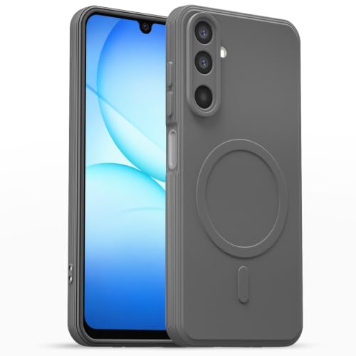 Image of Outlouders Back Cover for Samsung Galaxy M17 5G / A17 5G / F17 5G | Soft Matte Silicone | Magnetic-Safe Logo Design (Magnetic-Safe Not Compatible) | Shockproof Bumper Case (Grey)