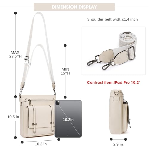 Roulens Crossbody Bags for Women,Multi Pocket Crossbody Purses Vegan Leather Shoulder Handbags Travel Purse Adjustable Strap