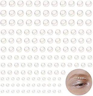 660pcs Pearl Stickers 3mm/4mm/5mm/6mm White Flat Back Pearls Self-Adhesive Stickers Round Stick On Pearls Beads for DIY Crafts Face Makeup Nail Art Home Decor