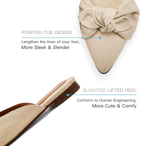 Image of Rilista Mules for Women Slip On Comfortable Pointed Toe Womens Loafers Women's Flats for Women's Mules & Clogs