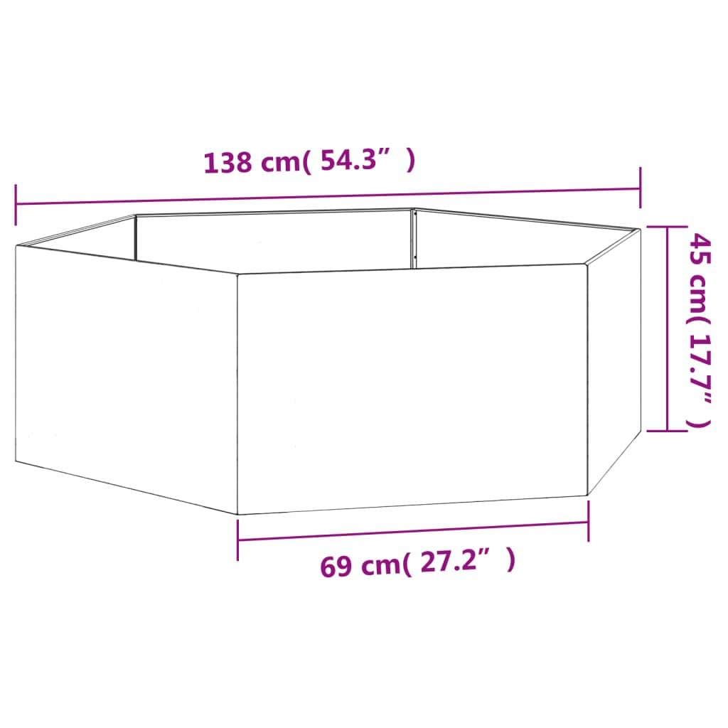 VidaXL Donica na rośliny, stal kortenowska, rdzawa, 90x90x45 cm, doniczka na balkon, donica ogrodowa