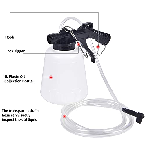 Aa36 Brake Bleeder Kit,Pneumatic Brake Fluid Bleeder Tool With 4 Master Cylinder Adapters,1L Brake Fluid Bleeder Kit With Hanging Hook For Auto Car Truck Motorcycle Use #TOP2